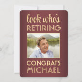 Look Who's Retainment Red Retirementパーティー写真 招待状 (正面)