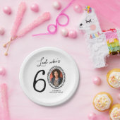 Look Who's Six Photo 60誕生日 ペーパープレート (パーティー)