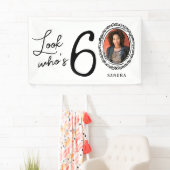 Look Who's Six Photo 60誕生日 横断幕 (インサイチュ)