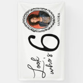 Look Who's Six Photo 60誕生日 横断幕 (縦)