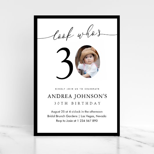 Look Who's Thirty 30th Birthday Childhood Photo 招待状