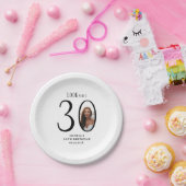Look Who's Thirty Minimal Photo 30th Birthday ペーパープレート (パーティー)