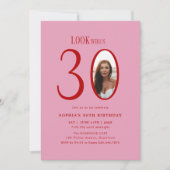 Look Who's Thirty Minimal Photo 30th Birthday 招待状 (正面)