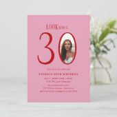 Look Who's Thirty Minimal Photo 30th Birthday 招待状 (スタンド正面)