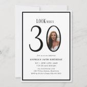 Look Who's Thirty Minimal Photo 30th Birthday 招待状 (正面)