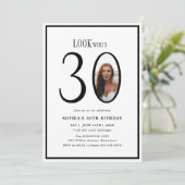Look Who's Thirty Minimal Photo 30th Birthday 招待状 (スタンド正面)