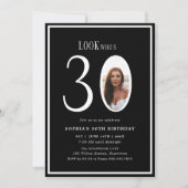 Look Who's Thirty Minimal Photo 30th Birthday 招待状 (正面)