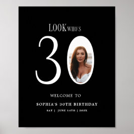 Look Who's Thirty Photo 30th Birthday Welcome Sign ポスター