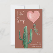Lookinシャープなサボテンのピンクの教室バレンタインの写真 カード (正面)