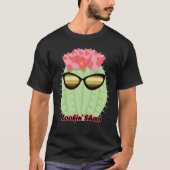 Lookin' Sharp Blooming Cactus with Sunglasses Tシャツ (正面)