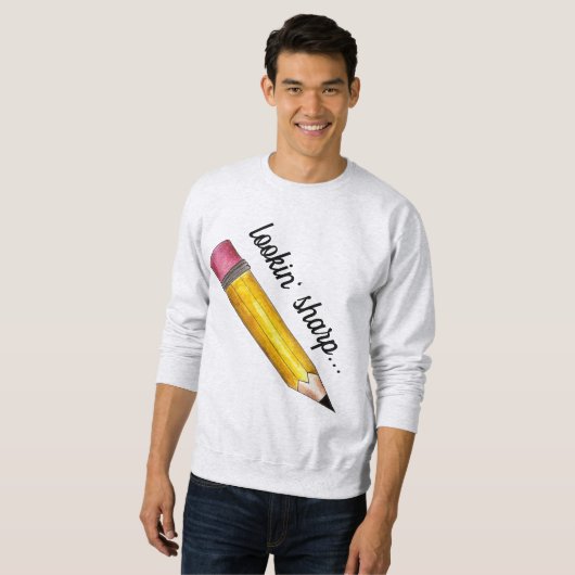 Lookin' Sharp Yellow #2 Pencil School 書's スウェットシャツ (正面フル)