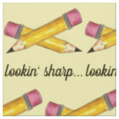 Lookin' Sharp Yellow #2 Pencil School 書's ファブリック (クローズアップ)