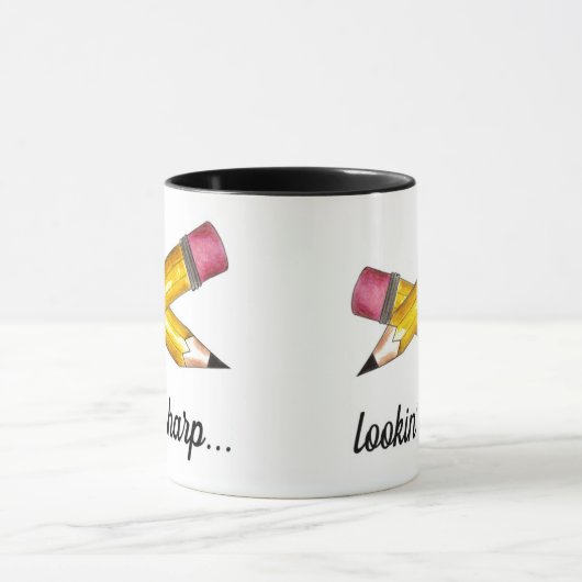 Lookin' Sharp Yellow #2 Pencil School 書's マグカップ (中央)