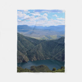 Looking Down At The Gunnison River フリースブランケット