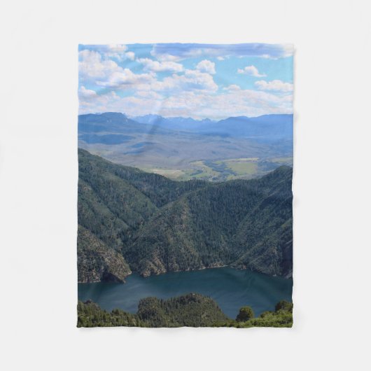 Looking Down At The Gunnison River フリースブランケット (正面)