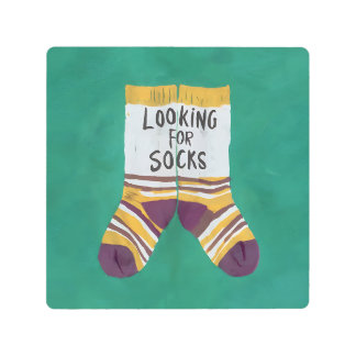 Looking For Socks メタルプリント