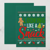 Looking Like A Snack Funny Christmas Cookie Ugly 招待状 (正面/裏面)