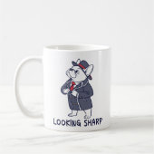 Looking Sharp Dapper French Bulldog Funny Coffee M コーヒーマグカップ (左)