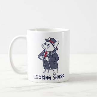 Looking Sharp Dapper French Bulldog Funny Coffee M コーヒーマグカップ