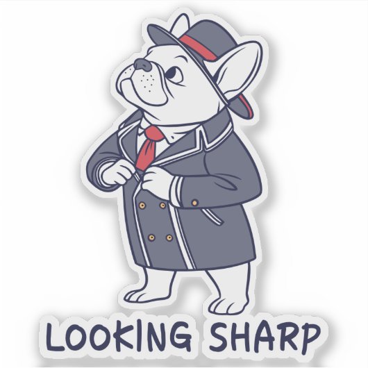 Looking Sharp Dapper French Bulldog Funny Laptop S シール (正面)