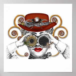 looking steampunked steampunk dude ポスター