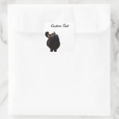 Looking Up Cat -4 | Personalized Custom Text スクエアシール (バッグ)