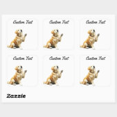 Looking Up Puppy-4 | Personalized Custom Text スクエアシール (シート)