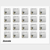 Looking Up Puppy-5 | Personalized Custom Text スクエアシール (シート)
