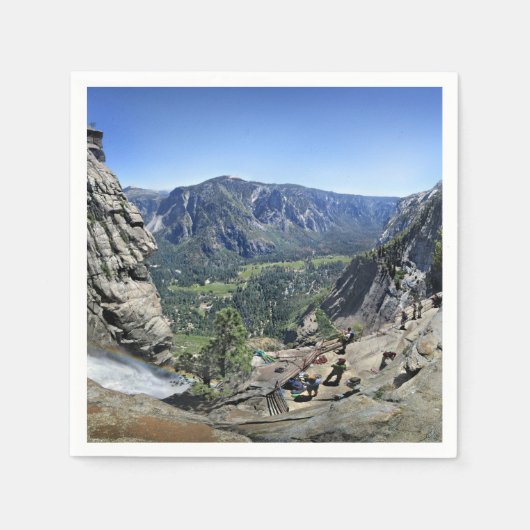 Lookoutのヨセミテ滝- Yosemite スタンダードカクテルナプキン (正面)