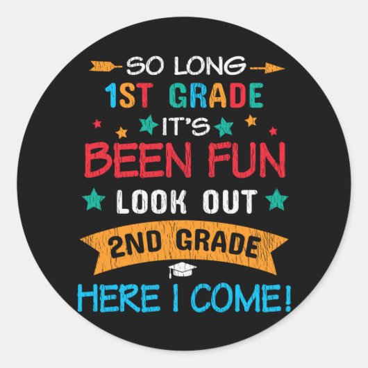 Lookout 2年生ここ私の来新学期子供 ラウンドシール (正面)