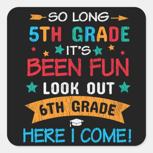 Lookout 6年生ここ私の来新学期キッズ スクエアシール (正面)