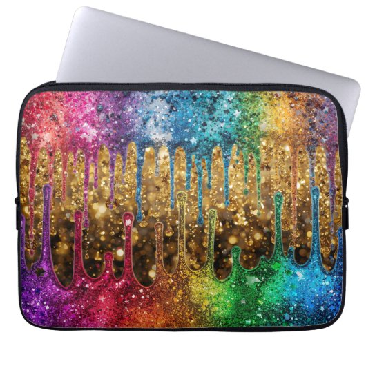 Looks Like Glitter on a Customized Electronics Bag ラップトップスリーブ (正面)
