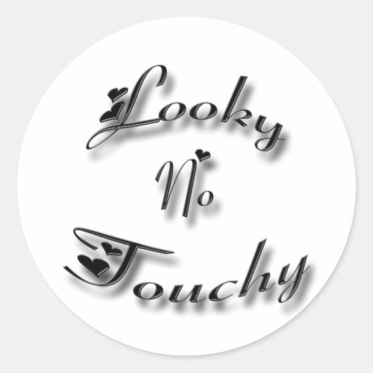 Looky No Touchyブラック ラウンドシール (正面)