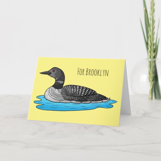 Loon bird cartoon illustration カード (正面)
