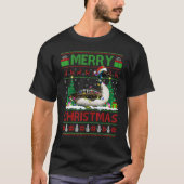 Loon Bird Xmas Tree Lights Ugly Santa Loon Christ Tシャツ (正面)