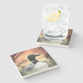 Loon Lake Loon Reflections Call Of The Loon ストーンコースター (横)