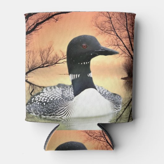 Loon Lake Loon Reflections Call Of The Loon 缶クーラー (正面)