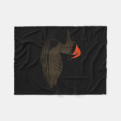 Loon Lover Santa Hat Christmas Bird Watching Xmas フリースブランケット (正面(横))