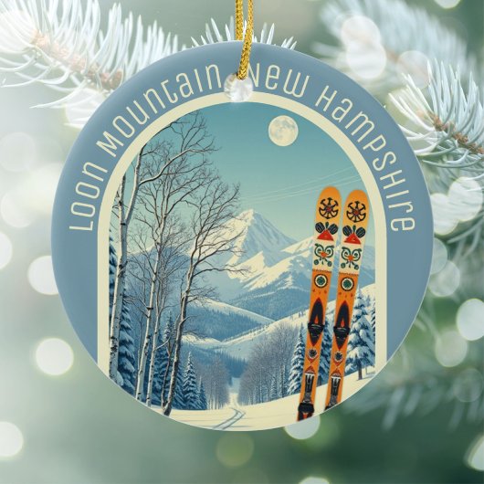 Loon Mountain New Hampshire ski souvenir  セラミックオーナメント