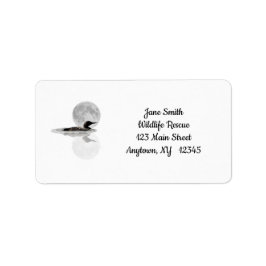 Loon Under Full Moon Address Labels ラベル