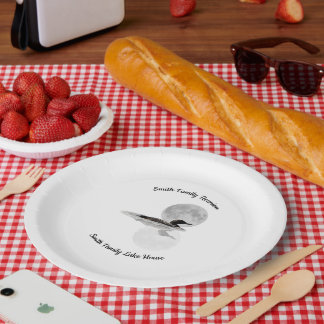 Loon Under Full Moon Paper Plate ペーパープレート