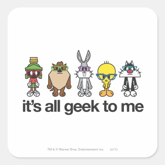 LOONEY TUNES™おたく – すべてのギークを私に スクエアシール (正面)