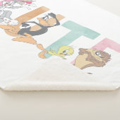 LOONEY TUNES™かわいい水色ワードマーク シェルパブランケット (3/4)
