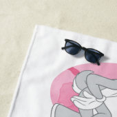 LOONEY TUNES™かわいい水色ワードマーク ビーチタオル (インサイチュ)