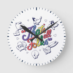 LOONEY TUNES™ – すべてのフォークプライドバッジ ラウンド壁時計