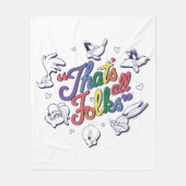 LOONEY TUNES™ – それはすべてのフォーク!プライドバッジ フリースブランケット (正面)