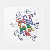 LOONEY TUNES™ – それはすべてのフォーク!プライドバッジ フリースブランケット (正面(横))