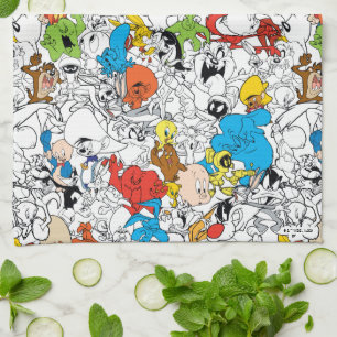 LOONEY TUNES™カラーパターポップ・アートのン キッチンタオル