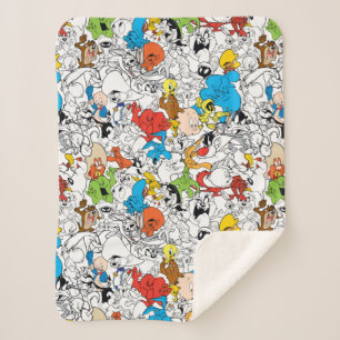 LOONEY TUNES™カラーパターポップ・アートのン シェルパブランケット
