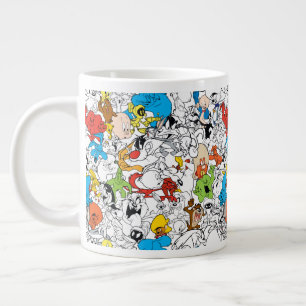 LOONEY TUNES™カラーパターポップ・アートのン ジャンボコーヒーマグカップ